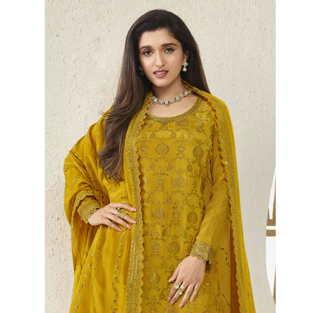 Noor-un-Nissa Hand-Embroidered Georgette Anarkali Set