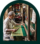 Artisan weaving fabric