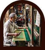 Artisan weaving fabric