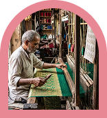 Artisan weaving fabric